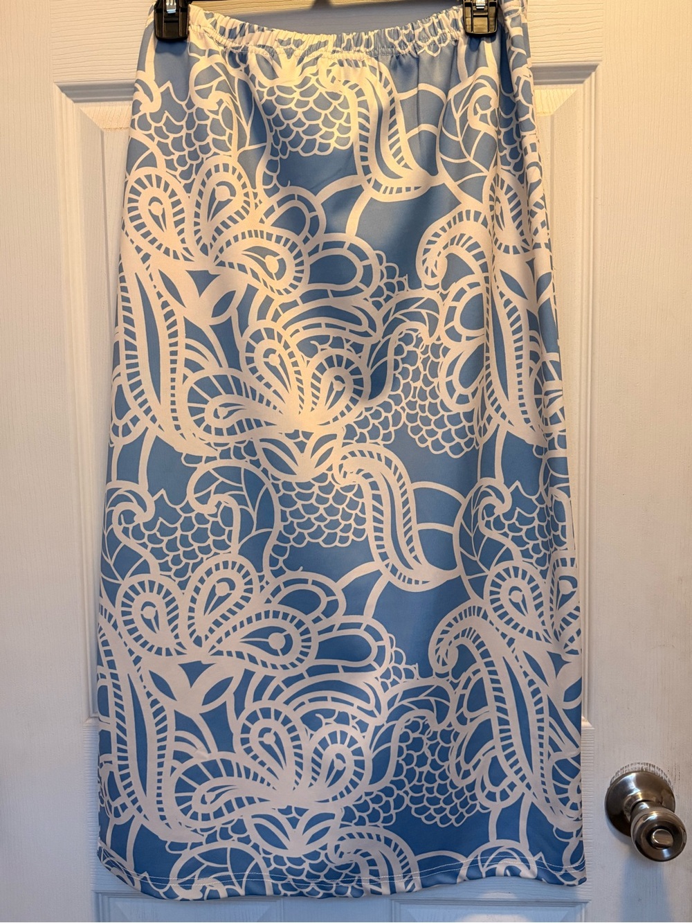 Blue & White Floral Maxi Skirt